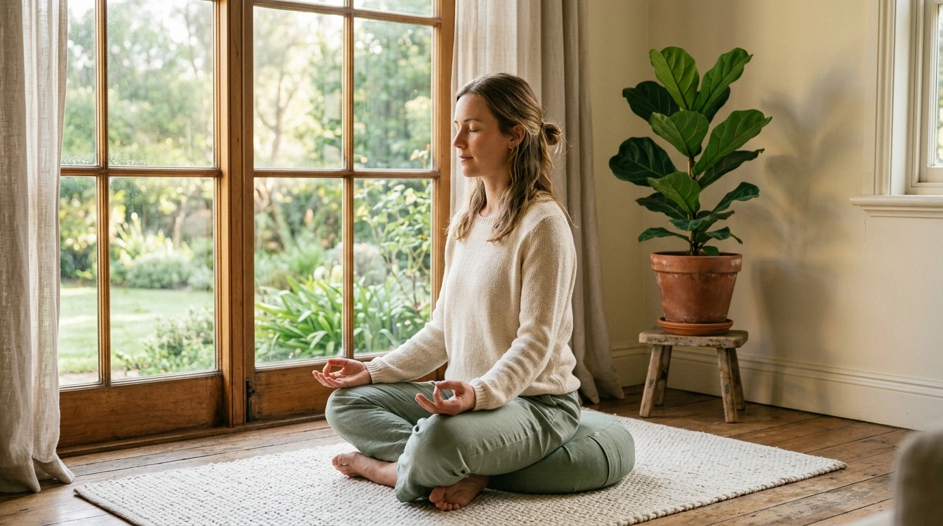 Meditation assise au calme
