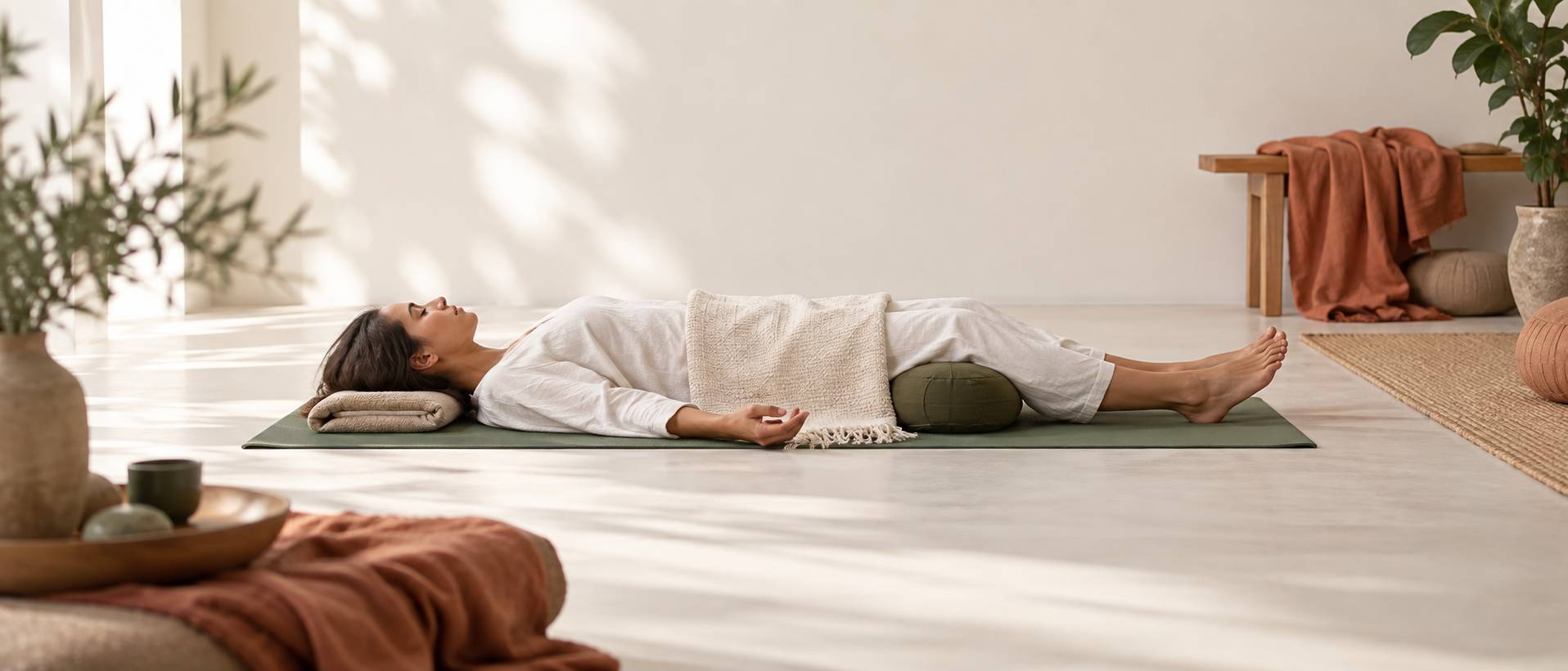 Illustration éditoriale du sujet : Yoga Nidra : Découvrez 6 bienfaits incontournables pour intégrer cette pratique à votre quotidien